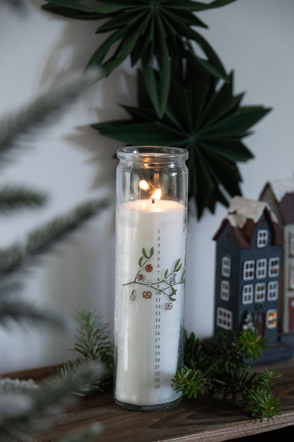 Kalenderlys i glas